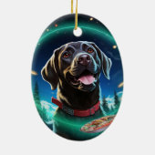 Labrador Retriever Kerstmis, Opknoping Decoratie (Achterkant)