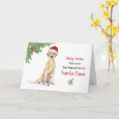 Labrador Retriever Kerstmis van Dog in Funny Kaart (Gele Bloem)