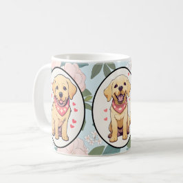 Labrador Retriever klassieke bloemen achtergrond Koffiemok