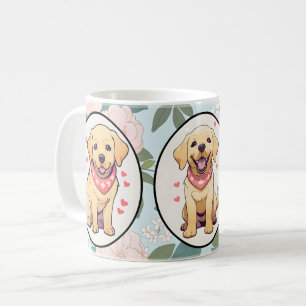 Labrador Retriever klassieke bloemen achtergrond Koffiemok