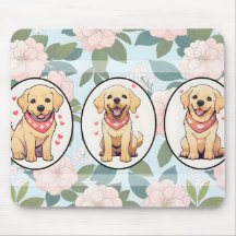 Labrador Retriever klassieke bloemen achtergrond