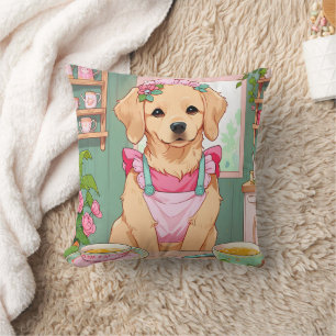 Labrador Retriever kopje thee cottage core Kussen