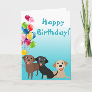 Labrador Retriever lab Dier met ballonnen Kaart
