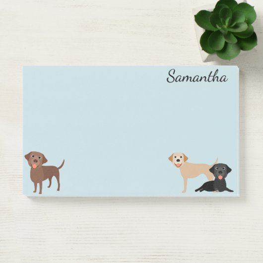 Labrador Retriever Lab Zwart Geel Chocolade Post-it® Notes (Kantoor)