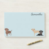 Labrador Retriever Lab Zwart Geel Chocolade Post-it® Notes (Op bureau)