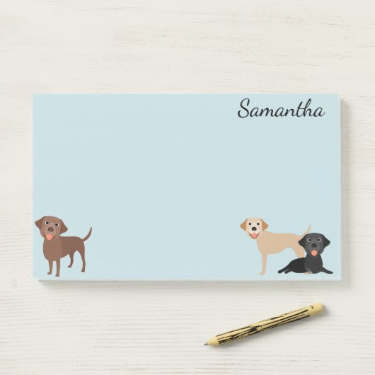 Labrador Retriever Lab Zwart Geel Chocolade Post-it® Notes (Op bureau)
