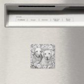 Labrador Retriever Magnet - Deux chiens (In Situ (Lave-vaisselle))