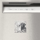 Labrador Retriever Magnet - Twee Honden Magneet (Insitu (Vaatwasser))
