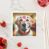 Labrador Retriever met Lipstick Kusjes Servet (Insitu)