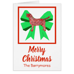 Labrador Retriever mignonne Christmas Dog Bow Card