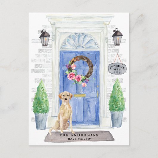 Labrador Retriever Moving Announcement Briefkaart (Voorkant)
