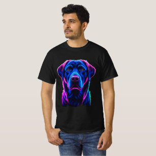 Labrador Retriever Neon Kleuren Portret T-shirt