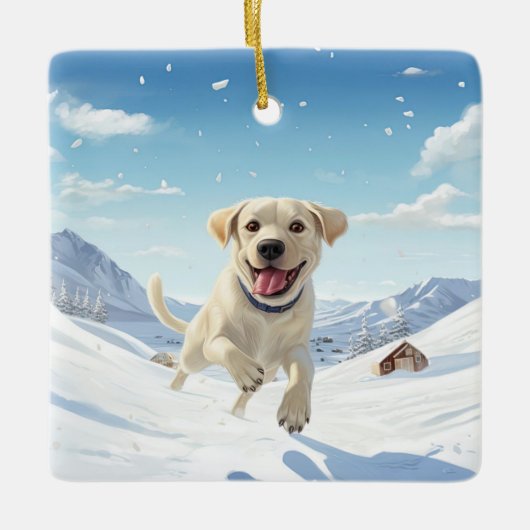 Labrador Retriever Noël, Décoration pendante (Devant)