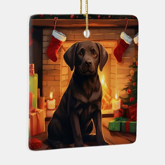 Labrador Retriever Noël, Décoration pendante (Droite)
