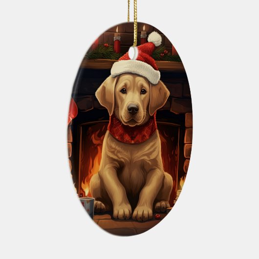 Labrador Retriever Noël, Décoration pendante (Droite)