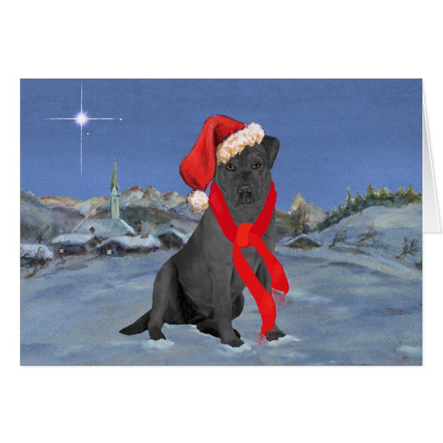 Labrador Retriever noir de Noël (Devant horizontal)