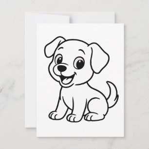 Labrador Retriever om in te kleuren Notitiekaartje