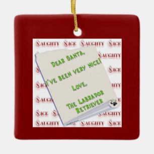 Labrador Retriever Ondeugend of Mooie Sleutelhange Keramisch Ornament