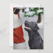 Labrador Retriever ontmoet Santa Christmas Kaart