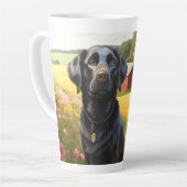 Labrador Retriever op Boerderij Latte Mok (Linkerhoek)