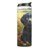 Labrador Retriever op Boerderij Thermosbeker (Gedraaid links)