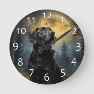 Labrador Retriever op een maanverlichte nacht Ronde Klok