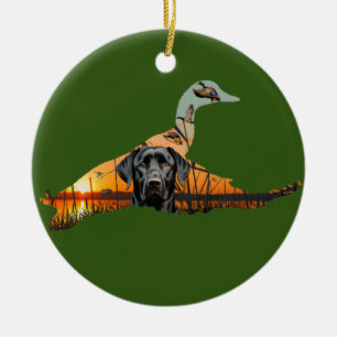  Labrador Retriever Ornament, Duck Keramisch Ornament