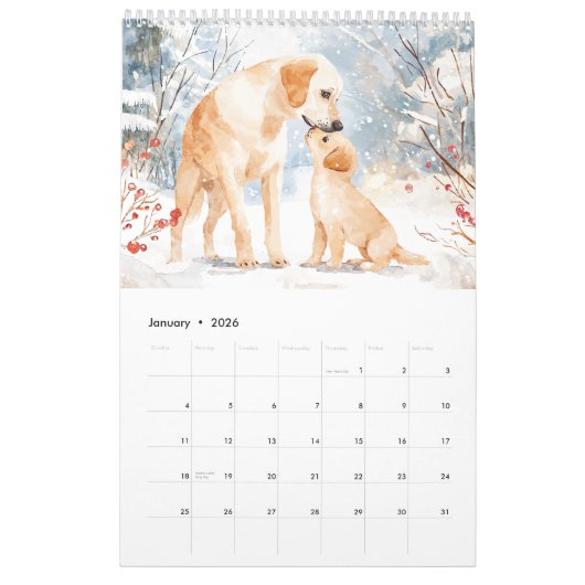 Labrador Retriever Ouder en Puppy Kalender (Jan 2026)