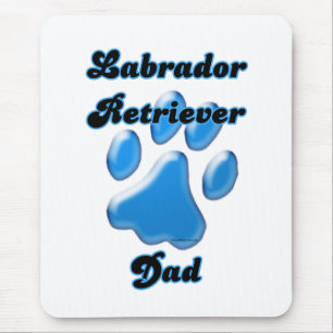 Labrador Retriever Papa Blauw Pawprint Muismat