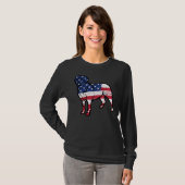 Labrador Retriever Patriotic Verenigde Staten Vlag T-shirt (Voorkant volledig)