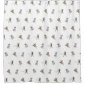 Labrador Retriever Pattern (wit) Douchegordijn (Voorkant)