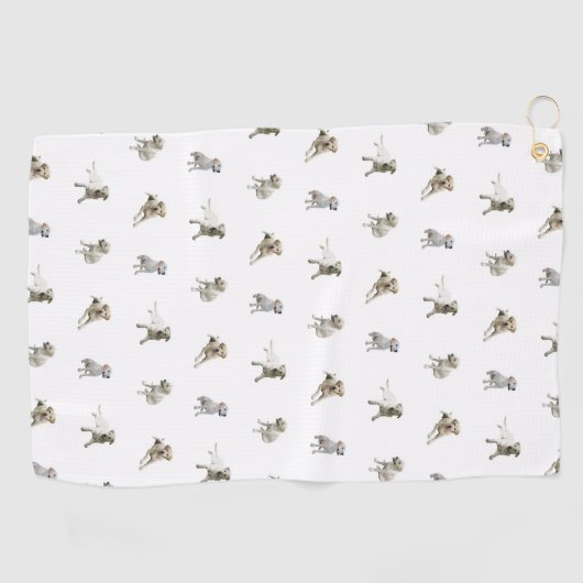 Labrador Retriever Pattern (wit) Golfhanddoek (Horizontaal)