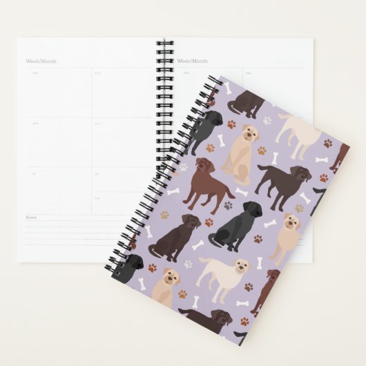 Labrador Retriever Paws and Bones Planner (Devant avec enveloppe)
