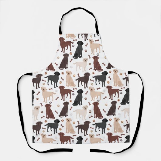 Labrador Retriever Paws and Botten Apron Schort (Voorkant)