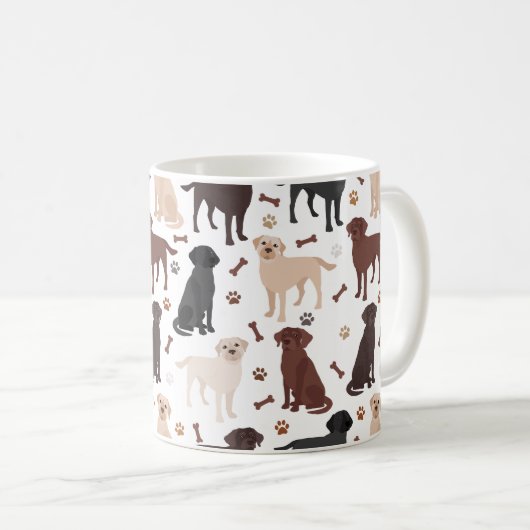 Labrador Retriever Paws and Botten Coffee Mok (Voorkant rechts)