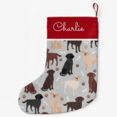 Labrador Retriever Paws and Botten Custom Name Kleine Kerstsok (Achterkant)