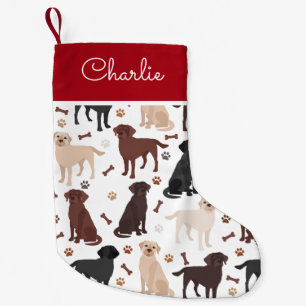 Labrador Retriever Paws and Botten Custom Name Kleine Kerstsok
