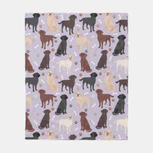 Labrador Retriever Paws and Botten Fleece Blanket