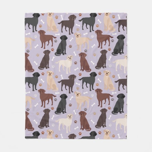 Labrador Retriever Paws and Botten Fleece Blanket (Voorkant)
