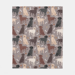 Labrador Retriever Paws and Botten Fleece Blanket