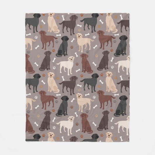 Labrador Retriever Paws and Botten Fleece Blanket (Voorkant)