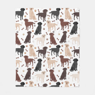 Labrador Retriever Paws and Botten Fleece Blanket