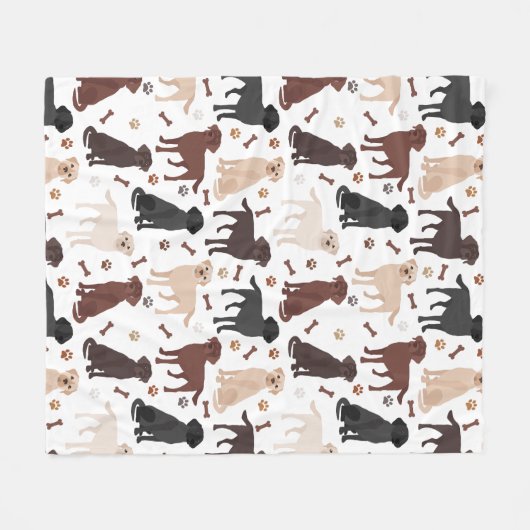 Labrador Retriever Paws and Botten Fleece Blanket (Voorkant (Horizontaal))
