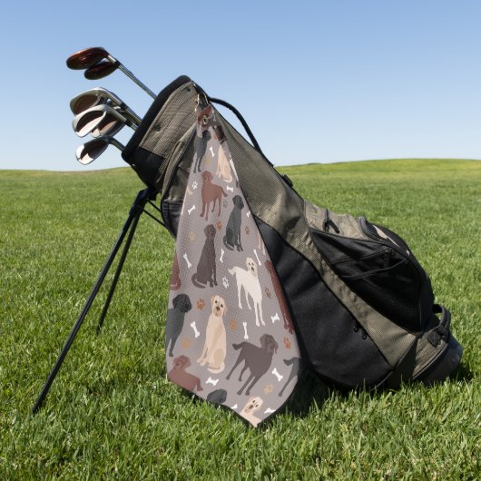 Labrador Retriever Paws and Botten Golf Towel Golfhanddoek (Groen)