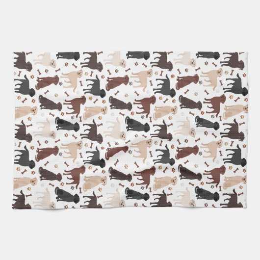 Labrador Retriever Paws and Botten Kitchen Towel Theedoek (Horizontaal)