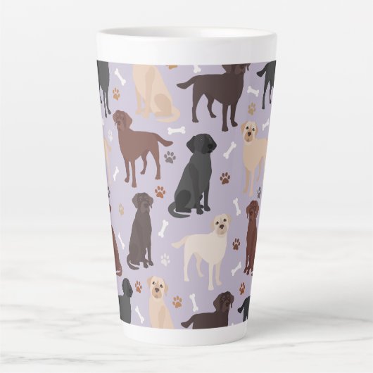 Labrador Retriever Paws and Botten Latte Mok (Voorkant)