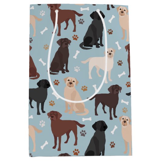 Labrador Retriever Paws and Botten Medium Gift Bag Medium Cadeauzakje (Voorkant)
