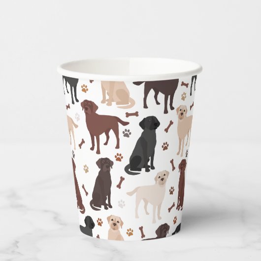 Labrador Retriever Paws and Botten Paper Cups Papieren Bekers (Links)