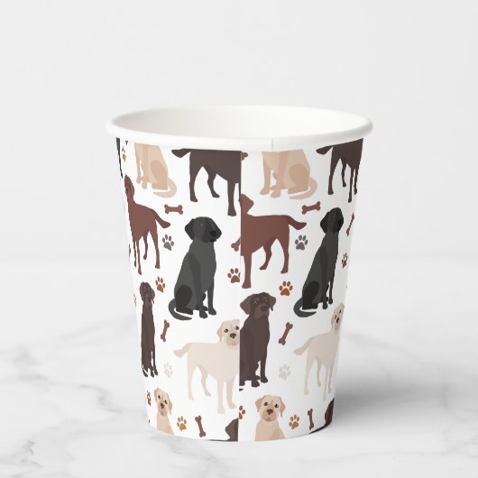 Labrador Retriever Paws and Botten Paper Cups Papieren Bekers (Rechts)