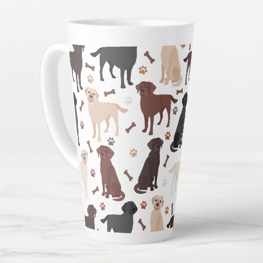 Labrador Retriever Paws en Botten Latte Mok (Linkerhoek)